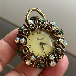 🖤1950s FLORENZA jeweled watch pendant